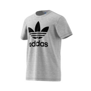 Playera Adidas Originals Trefoil Hombre – Camiseta Gris Melange de Algodón