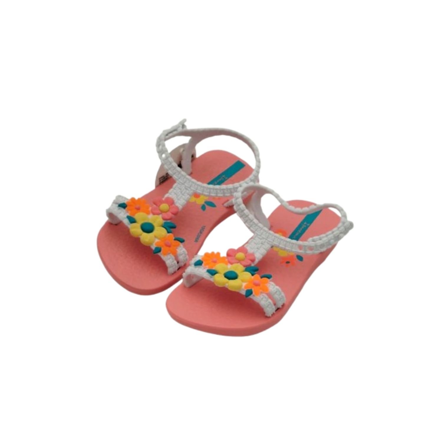 Sandalias Ipanema para Niña – Sandalias Playeras Salmón con Flores Coloridas