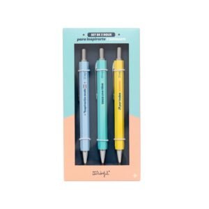 Set de 3 Bolígrafos Mr. Wonderful - Frases Motivadoras "Inspiración"