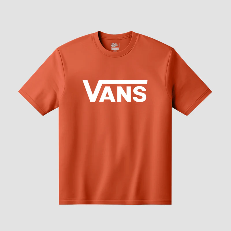 Camiseta Vans para Niño Color Naranja – Estilo Urbano con Logotipo Classic Fit